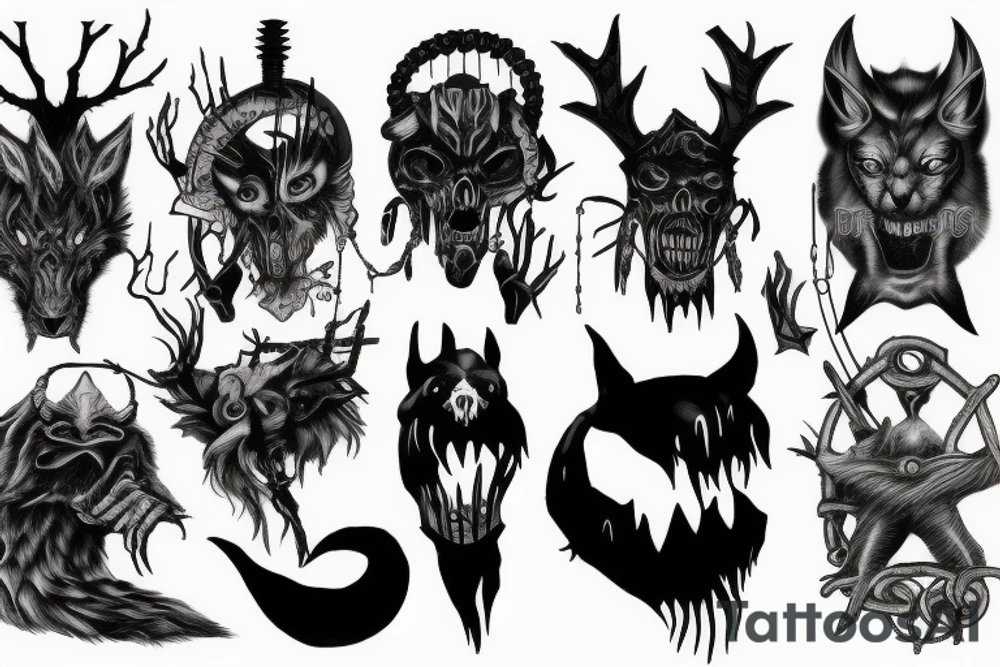 Dark, scary, animal, warrior, chains, solitude, power,
, claws, fuckboy tattoo idea