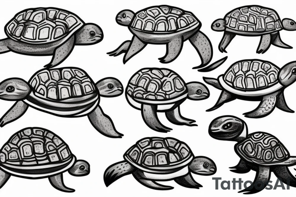 sloth riding on a turtles back tattoo idea