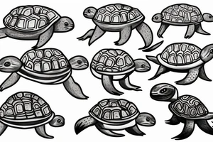 sloth riding on a turtles back tattoo idea