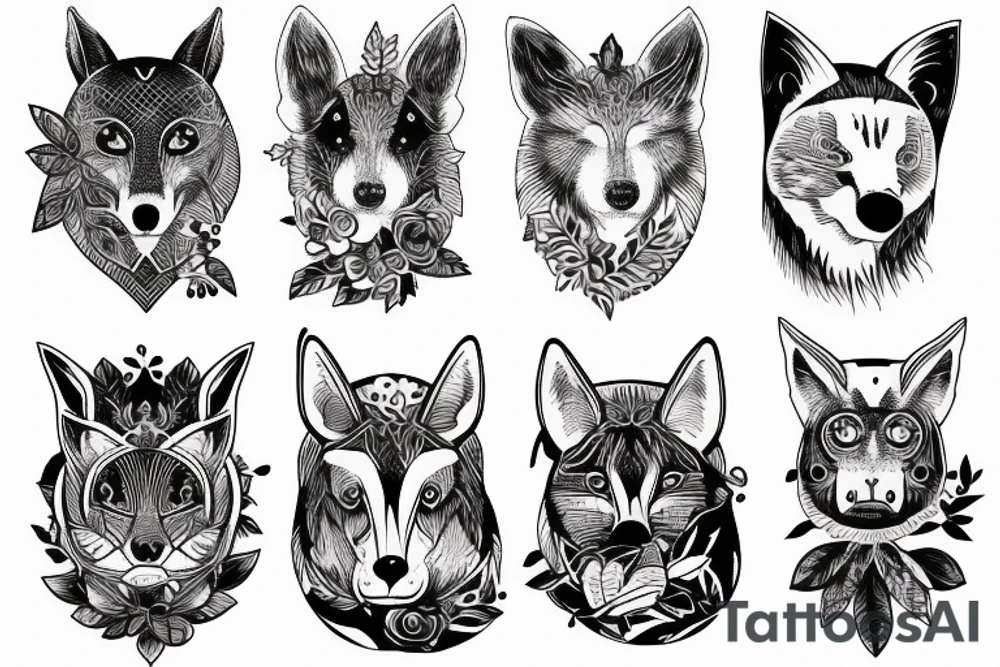 Camping wildlife animal forest space sleeve tattoo idea