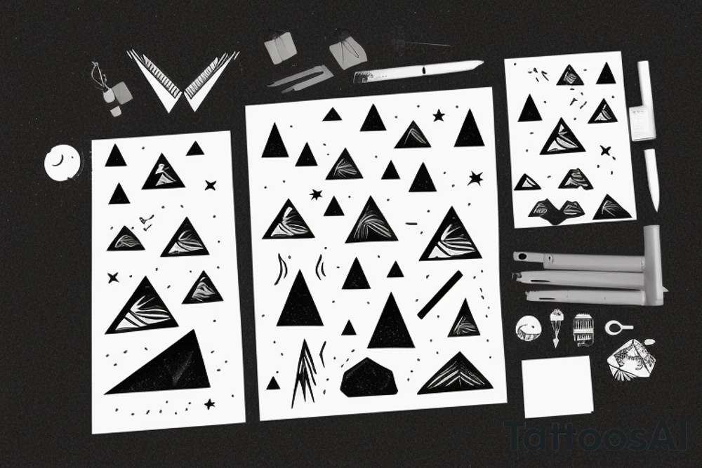 Camping at night under the stars in the mountains tattoo idea