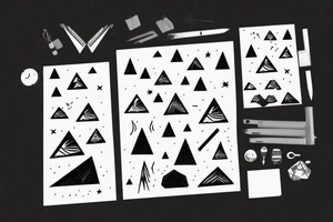 Camping at night under the stars in the mountains tattoo idea