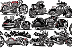 slevee indian motorcycle 66 route, mountains and geminis tattoo idea