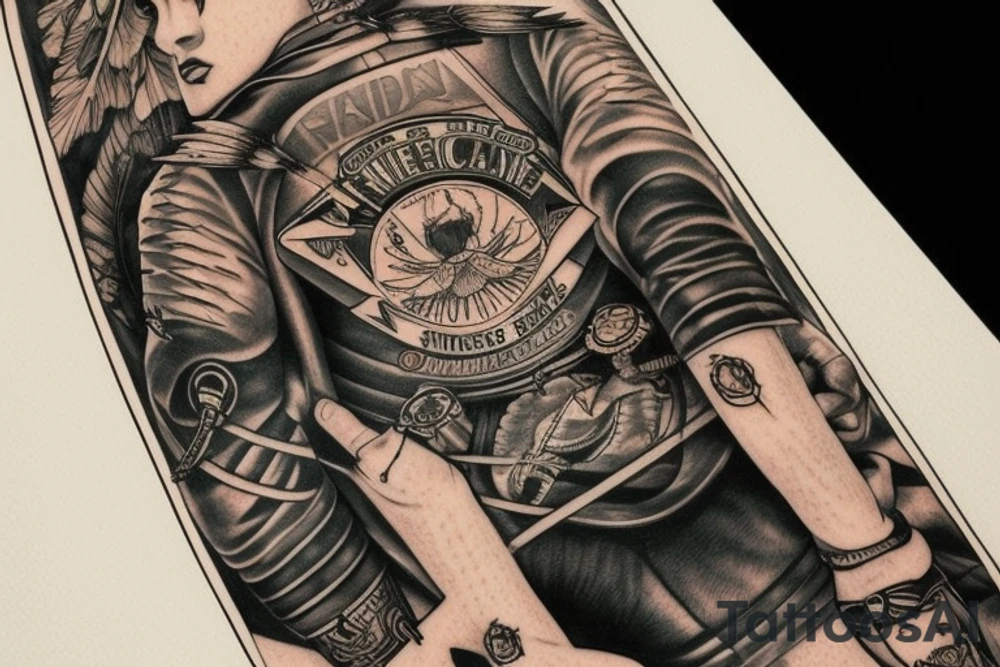 slevee indian motorcycle 66 route, mountains and geminis tattoo idea