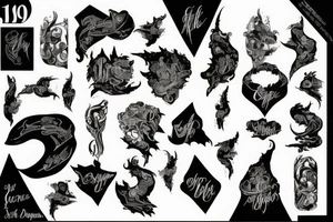 1990 in dark calligraphy tattoo idea