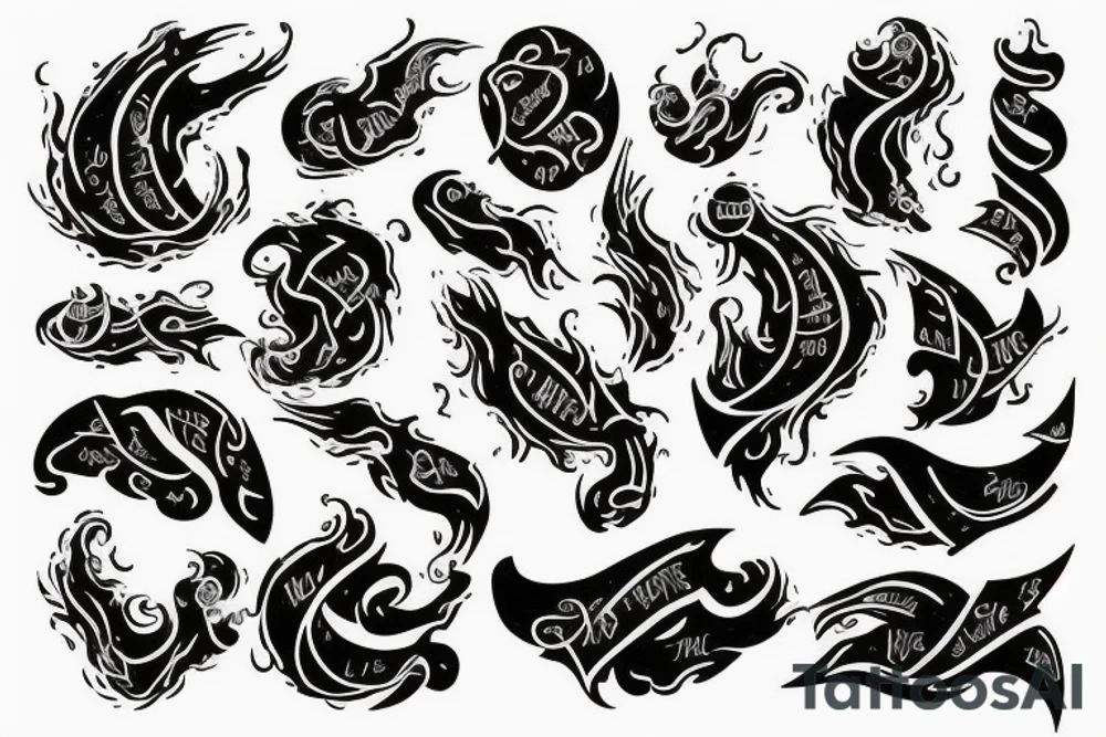 1990 in dark calligraphy tattoo idea
