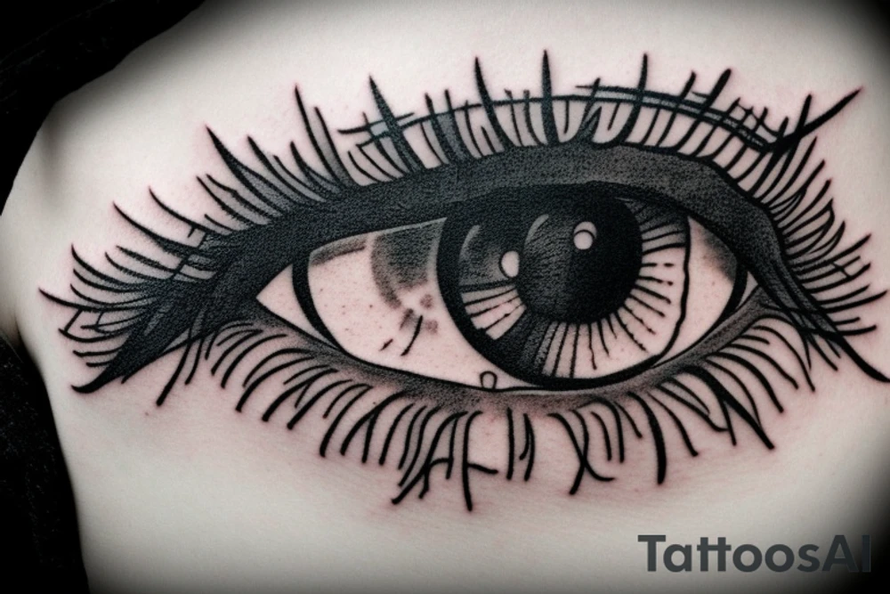 dark eyeball tattoo idea