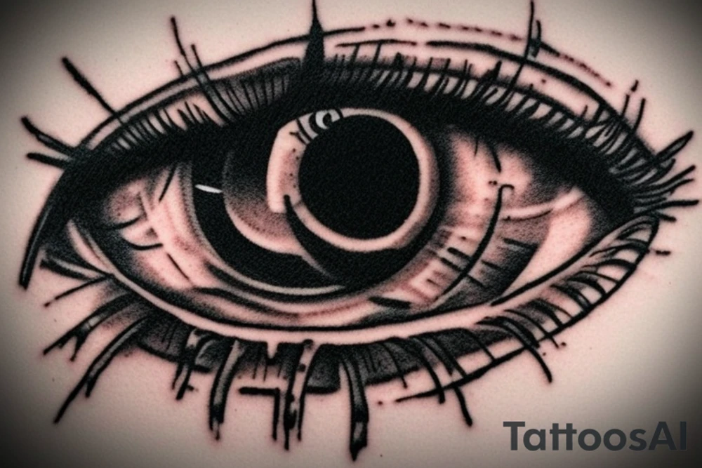 dark eyeball tattoo idea