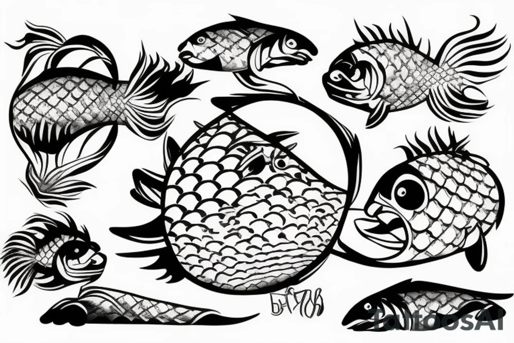 blowfish battle tattoo idea