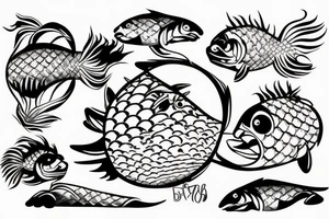 blowfish battle tattoo idea