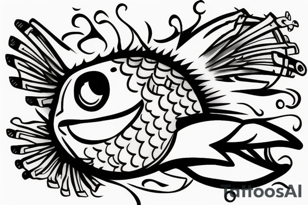 blowfish battle tattoo idea