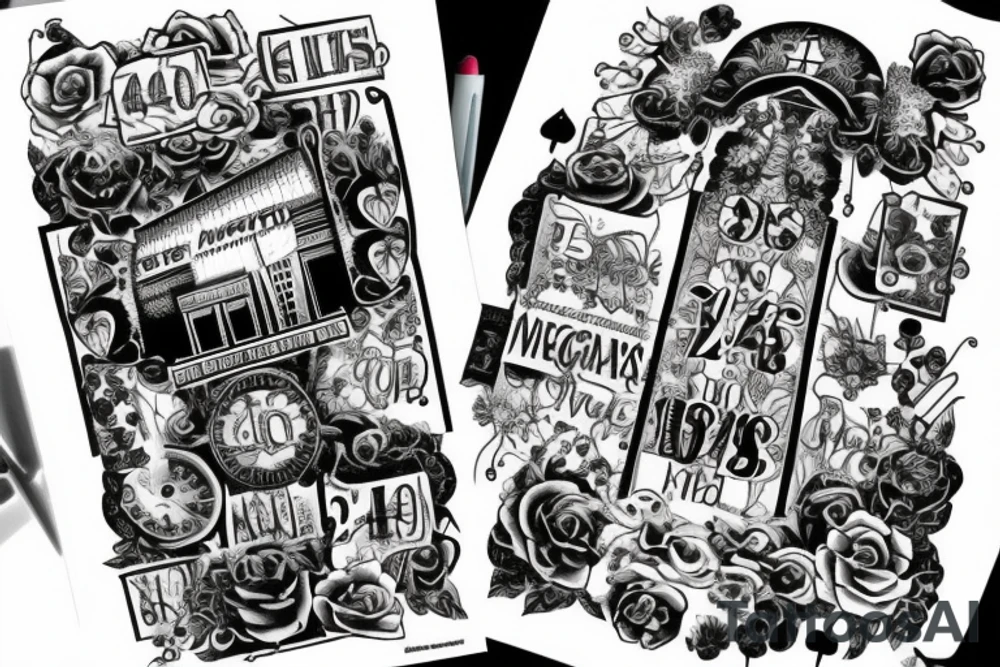 the number 24 vegas  themed with a spade tattoo idea