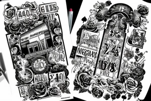 the number 24 vegas  themed with a spade tattoo idea