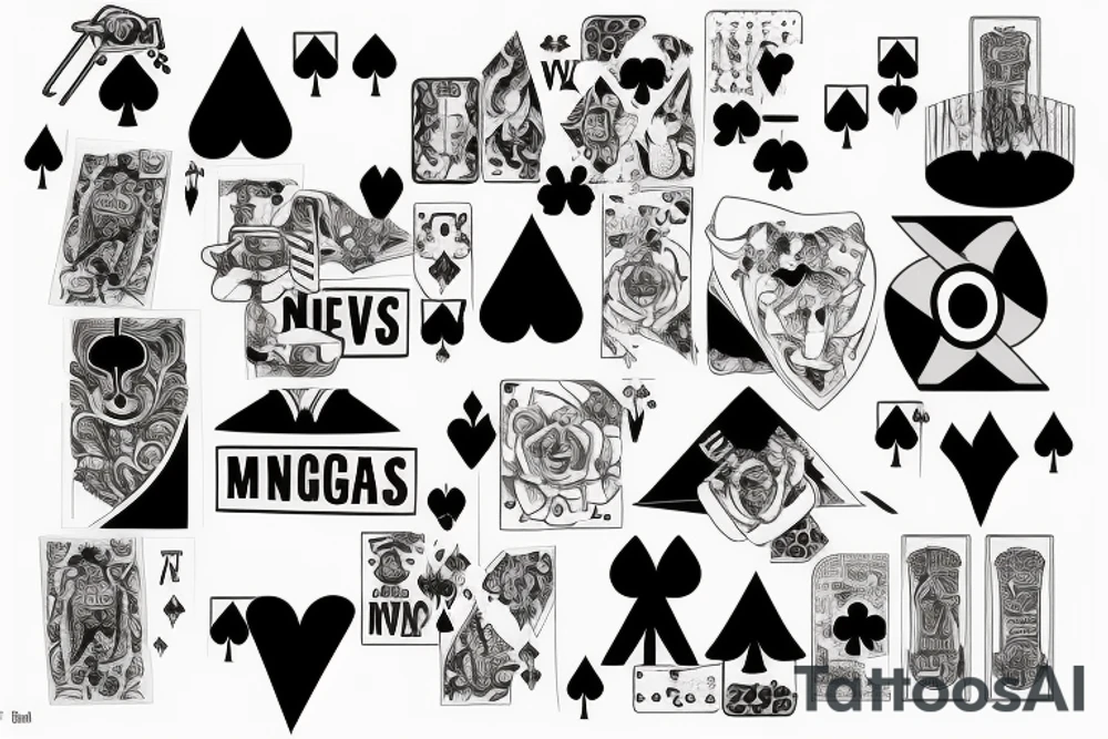 the number 24 vegas  themed with a spade tattoo idea