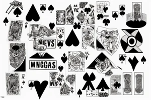the number 24 vegas  themed with a spade tattoo idea