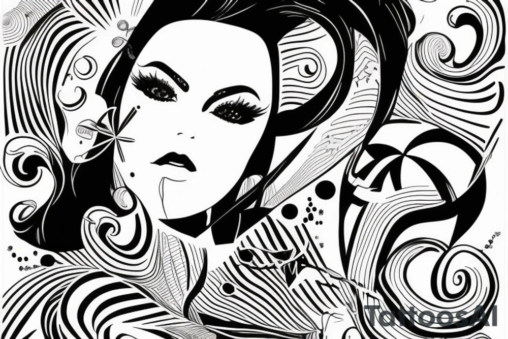 Fine line futuristic da Vincci with Valentina name tattoo idea