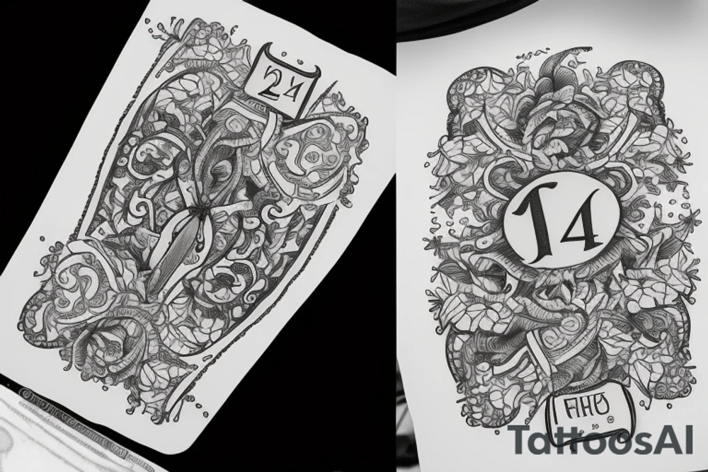 spade with the number 24 tattoo idea