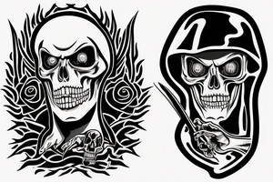 Grim reaper behind a 1968 dodge charger tattoo idea