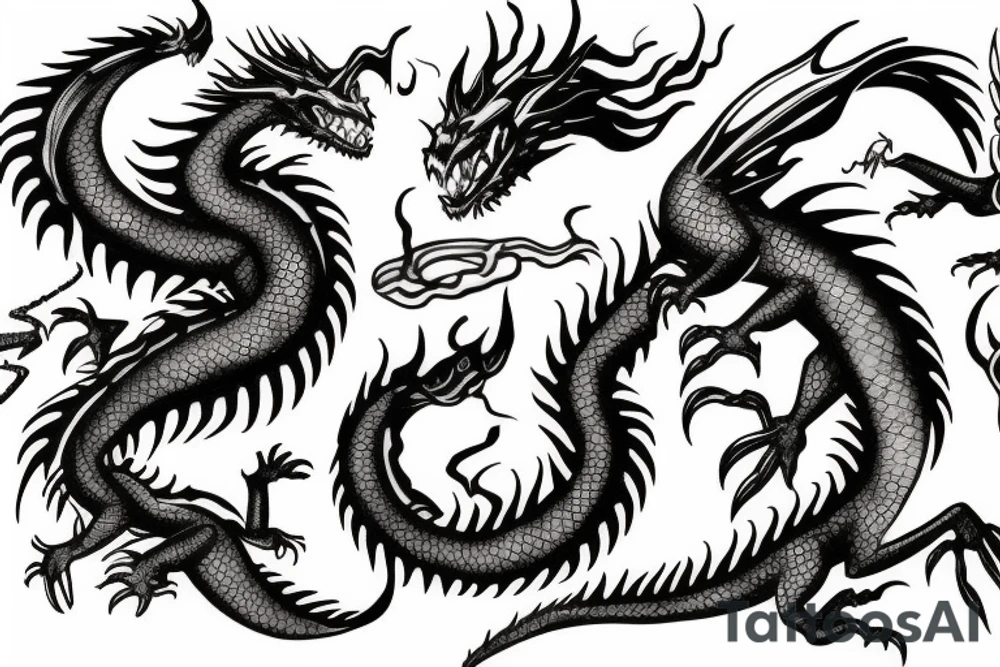 fire breathing dragon tattoo idea
