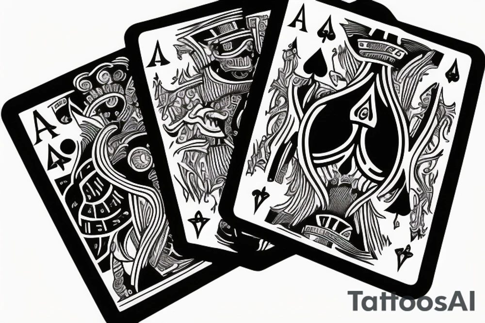 ace of spades card on fire tattoo idea