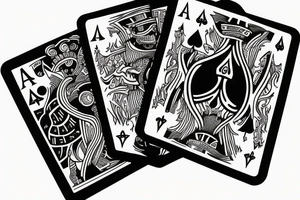 ace of spades card on fire tattoo idea