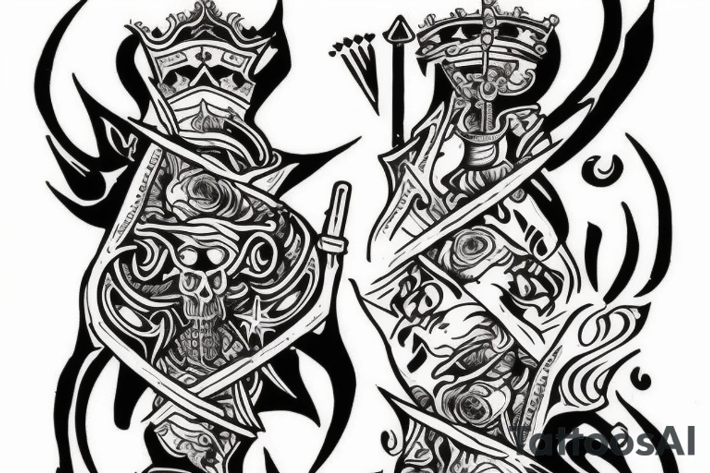 ace of spades card on fire tattoo idea