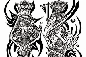 ace of spades card on fire tattoo idea
