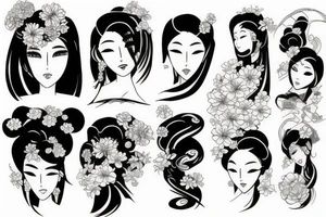 beautiful Japanese woman tattoo idea