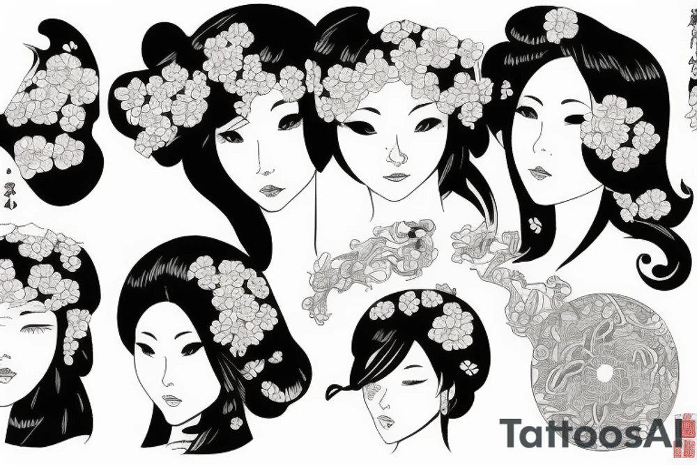 beautiful Japanese woman tattoo idea
