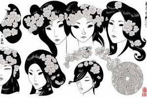 beautiful Japanese woman tattoo idea