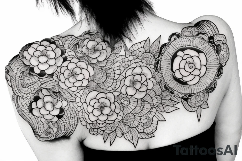 detailed Japanese woman tattoo idea