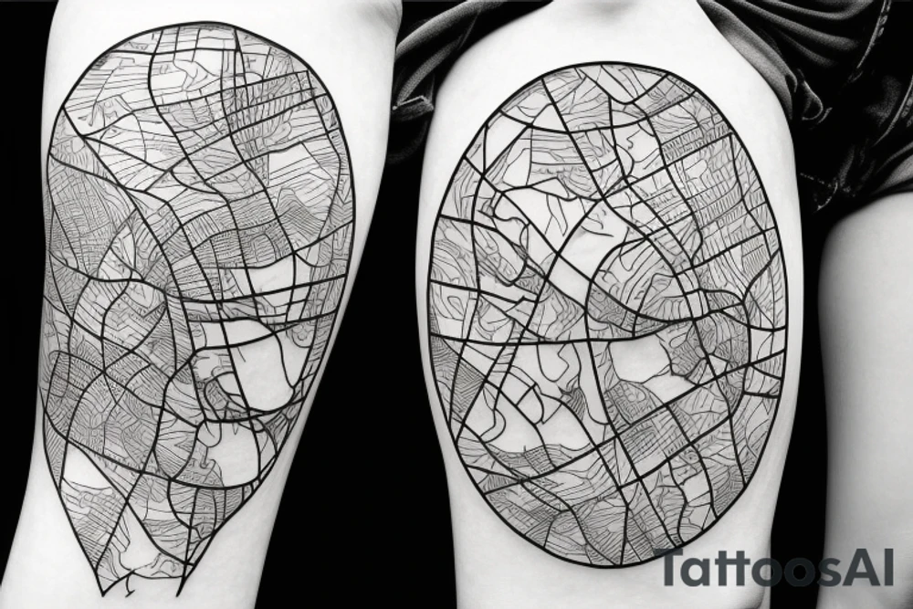Outline of Ukrainian map tattoo idea