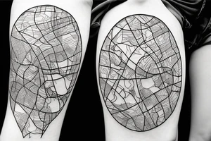 Outline of Ukrainian map tattoo idea