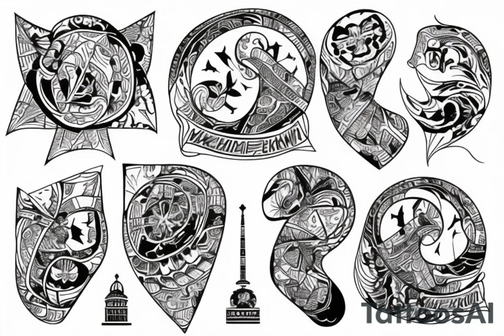 Outline of Ukrainian map tattoo idea