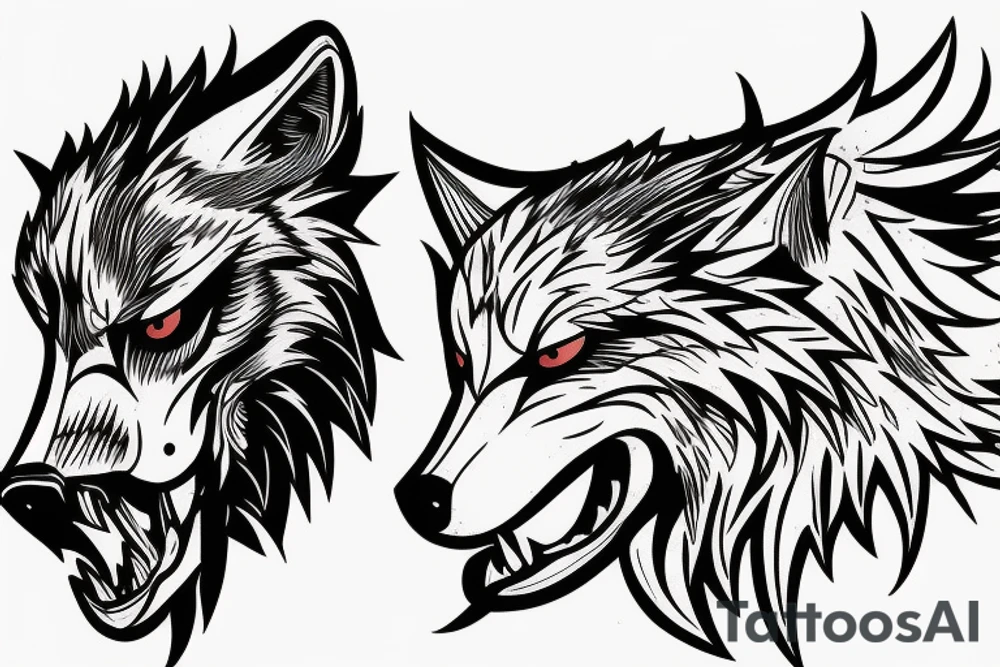 angry fenrir wolf tattoo idea
