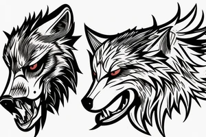 angry fenrir wolf tattoo idea