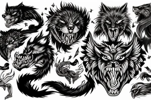 angry fenrir tattoo idea