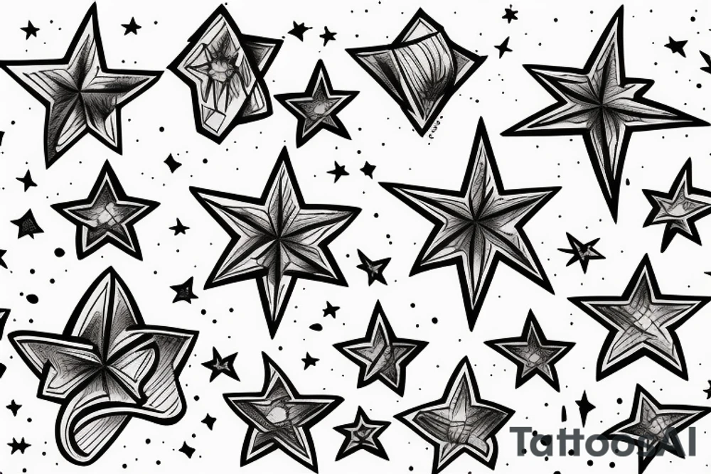Shooting stars, stars tattoo idea