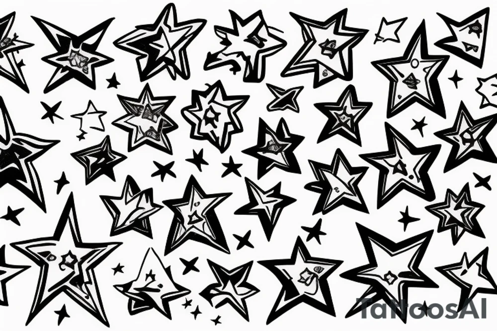 Shooting stars, stars tattoo idea