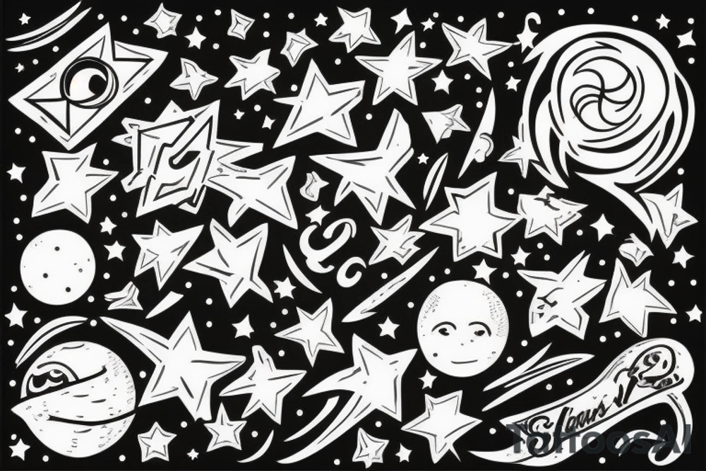 Shooting stars tattoo idea