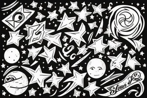 Shooting stars tattoo idea