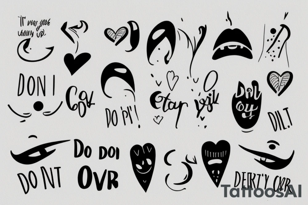 The sentence "Don't cry over it" tattoo idea
