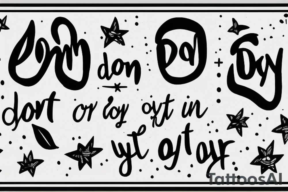 The sentence "Don't cry over it" written on a milk box tattoo idea