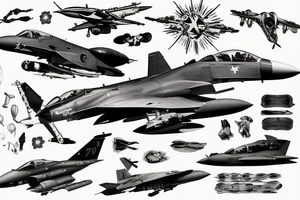 Fighter jet flying tattoo idea