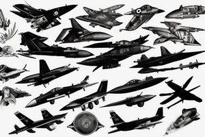 Fighter jet flying tattoo idea