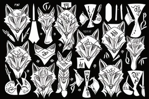 Fox with knives tattoo idea