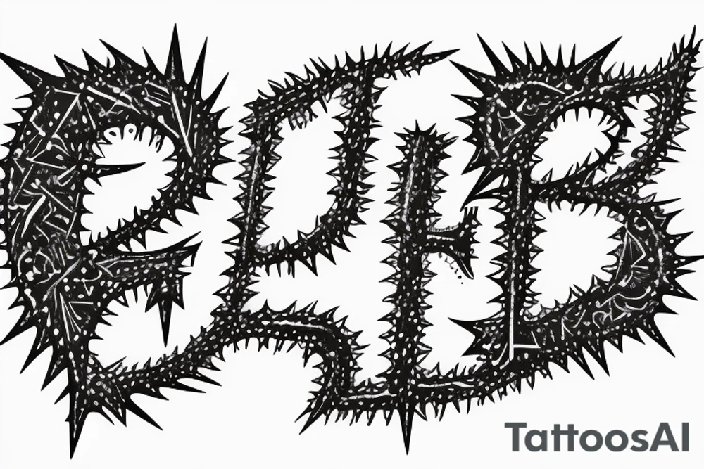 AMOR, in dark metal band spikey letters belly tattoo tattoo idea