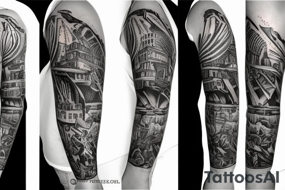 New Orleans inspired am sleeve tattoo idea