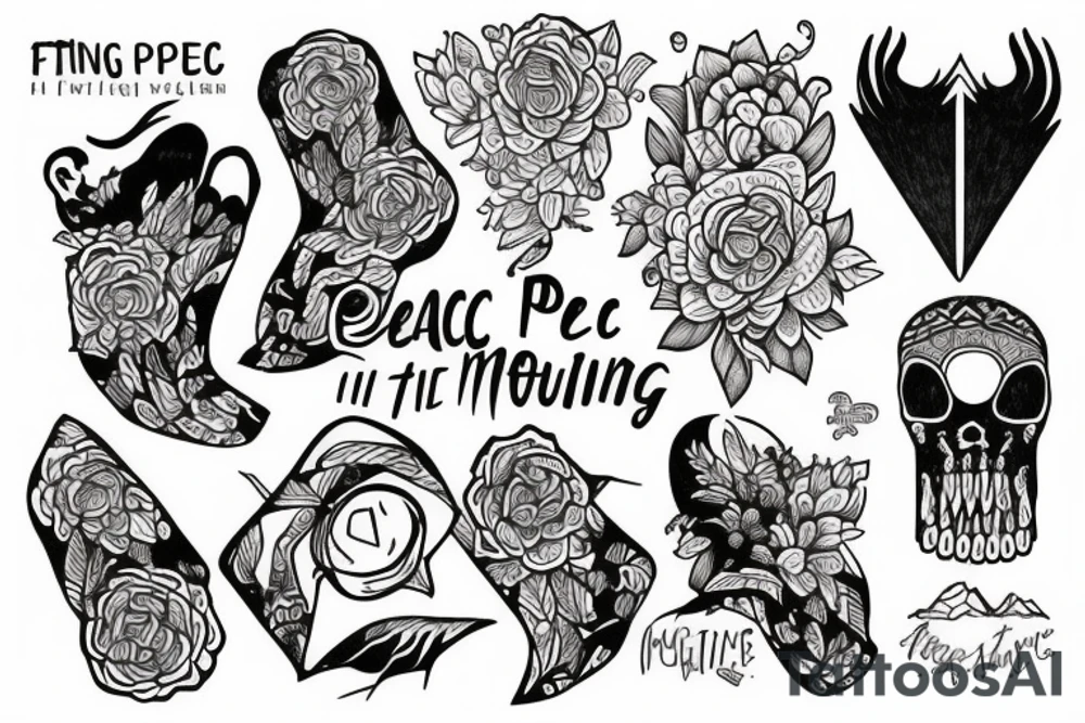 Finding peace next to the mountains tattoo idea