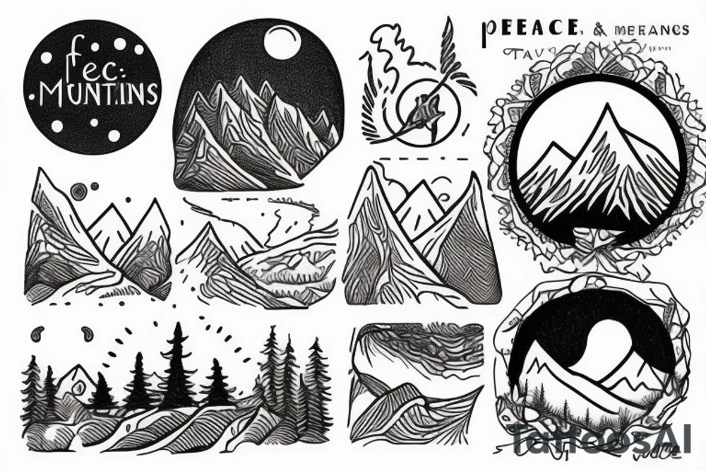 Finding peace next to the mountains tattoo idea